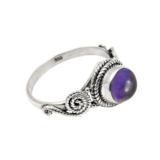 Gift For Woman 925 Silver Natural Amethyst Gemstone Cocktail Ring H14