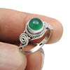Natural Green Onyx Gemstone 925 Sterling Silver Cocktail Ring For Girls Q3