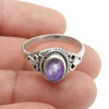 Gift For Woman Natural Amethyst Cocktail Ring 925 Sterling Silver P15