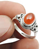 Natural Carnelian Gemstone Cocktail Ring 925 Sterling Silver Jewelry M9