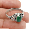 Gift For Woman Natural Green Onyx Gemstone Cocktail Ring 925 Silver U20