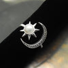 Natural Pearl Cocktail Sun and Moon Adjustable Ring 925 Silver For Girls A21