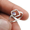 Amethyst Gemstone 925 Solid Silver Handcrafted Promise Band Wedding Ring