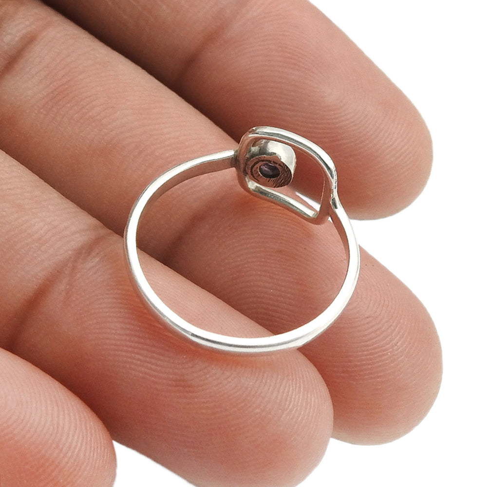 Black Onyx Stone Solid Sterling Silver Sister Band Bezel Root Chakra Ring