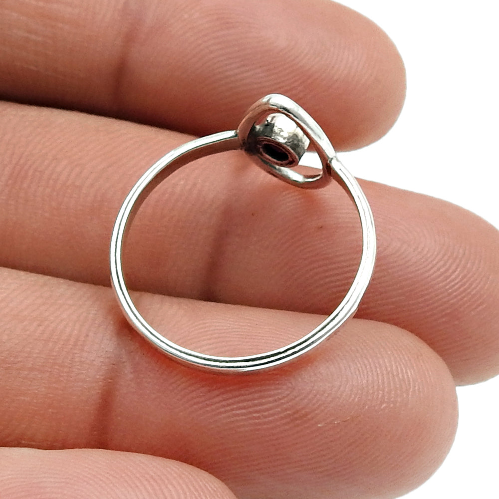 Natural Amethyst Solid Silver February Birth Evil Eye Band Unique Ring