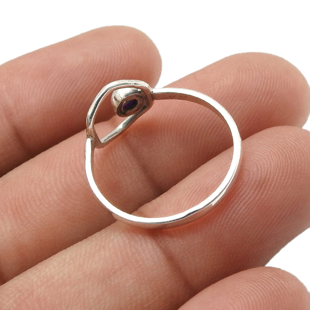 Ruby Gemstone 925 Sterling Silver Birthday Gift Band Ring