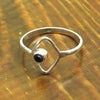 Natural Black Onyx Unique New Band Anniversary Mother Ring 925 Solid Silver