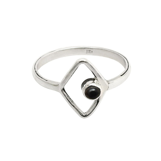 Natural Black Onyx Unique New Band Anniversary Mother Ring 925 Solid Silver