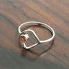 Round Carnelian Stone Mother Promise Band Statement Ring 925 Solid Silver