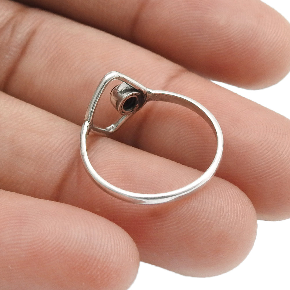 Round Carnelian Stone Mother Promise Band Statement Ring 925 Solid Silver