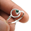 Green Onyx Gemstone 925 Solid Silver Sister Birthday Band Bezel Boho Ring