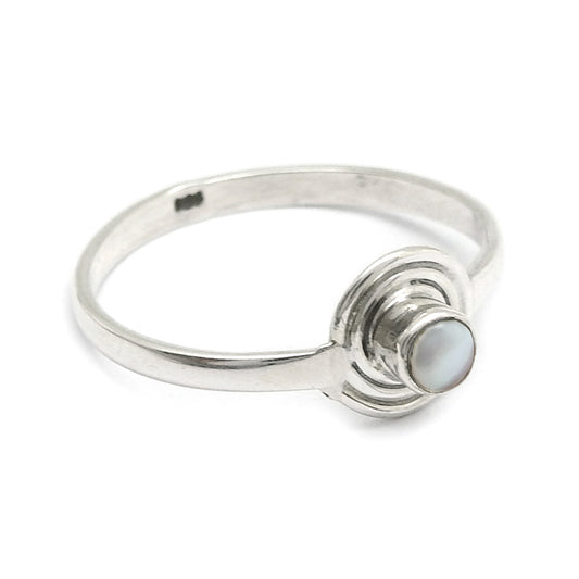 Pearl Ring 925 Sterling Silver Vintage Look Jewelry M1