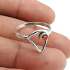 Round Garnet Stone Trendy Triangle Art Deco Band Ring 925 Solid Silver