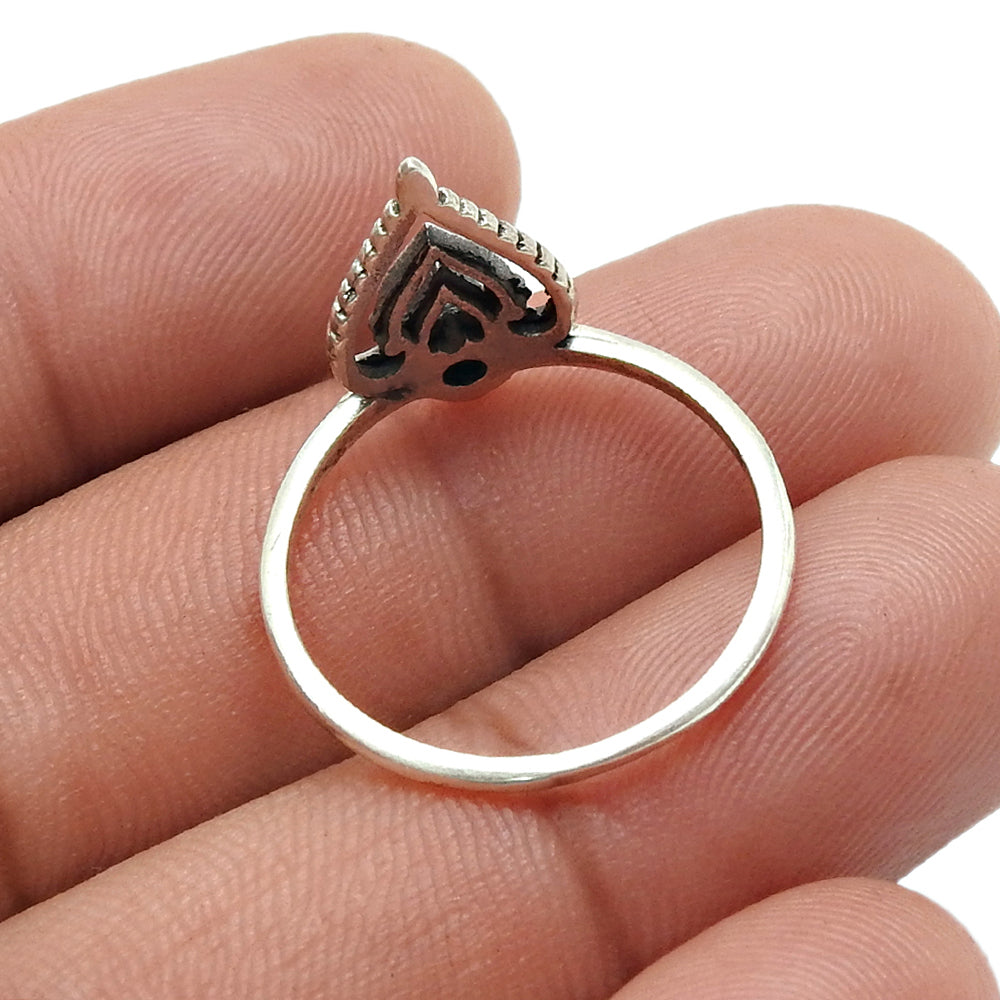 Round Labradorite Gemstone Solid Sterling Silver Mother Crown Band Ring