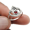 Garnet Gemstone Solid Sterling Silver Band Anniversary Wife Crown Ring