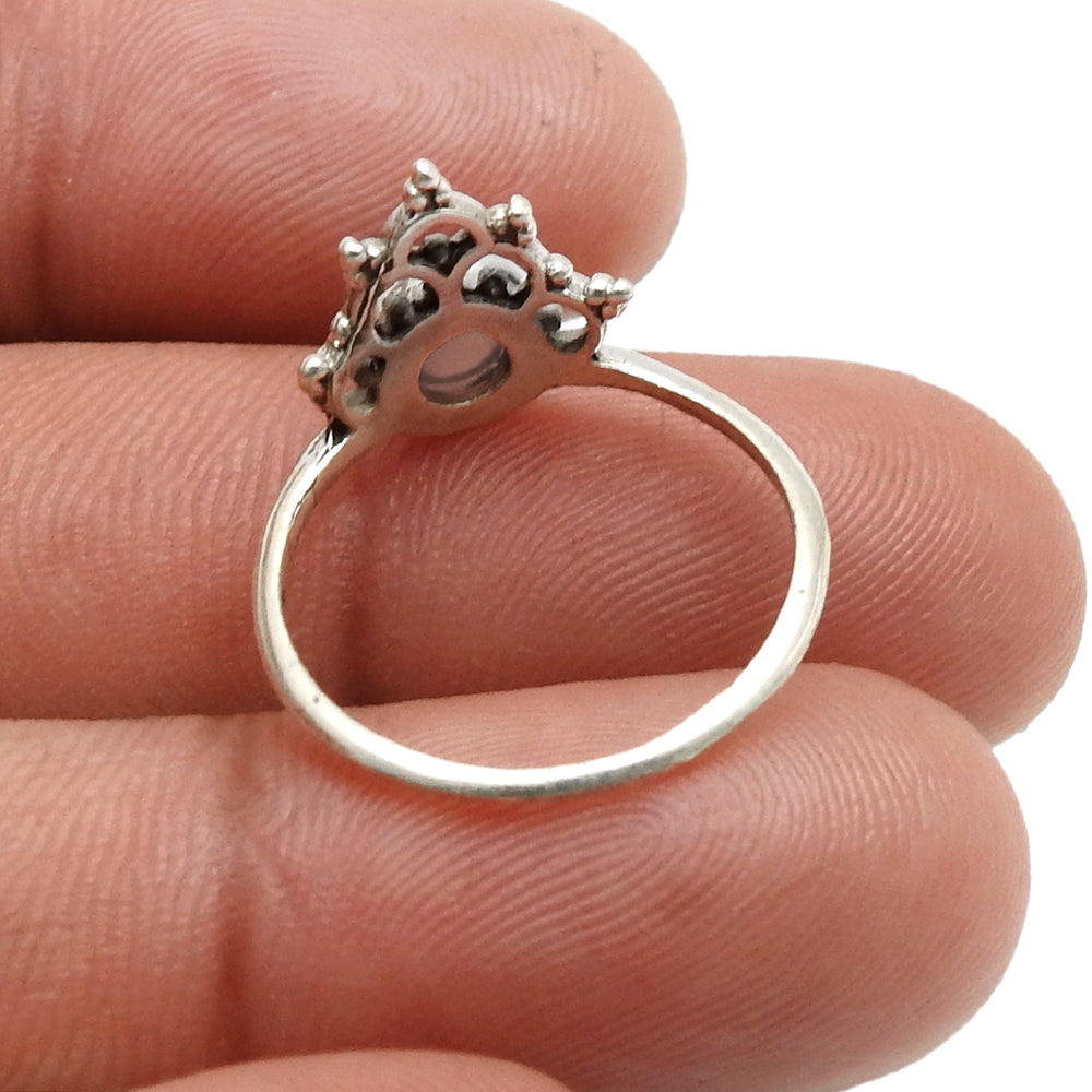 Rainbow Moonstone Stone Wife Crown Statement Wedding Band Ring Solid Silver