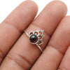 Garnet Stone January Birth Unique Band Crown Bezel Ring 925 Solid Silver