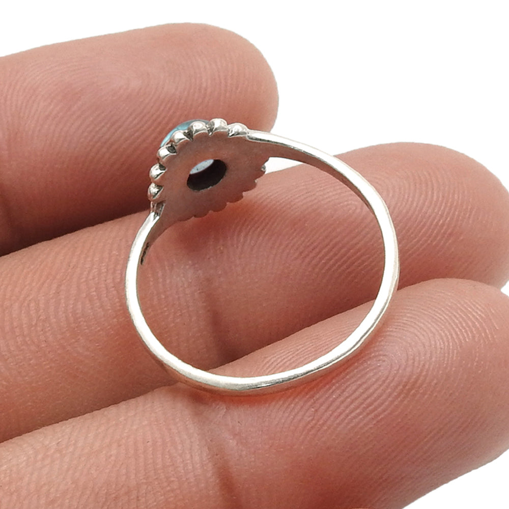 Labradorite Stone Sterling Silver Sister Anniversary Flower Cocktail Ring