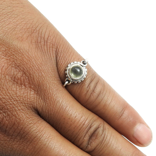 Sterling Silver Round November Natural Citrine Wife Cocktail Bezel Ring