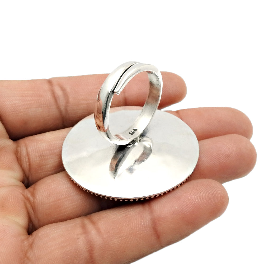 Adjustable Ring Birthstone Ruby 925 Sterling Silver Statement Jewelry