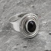 Black Onyx Gemstone Solid 925 Silver Women Gift Cocktail Ring