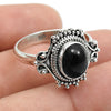 925 Sterling Silver Black Onyx Gemstone Anniversary Gift Ring