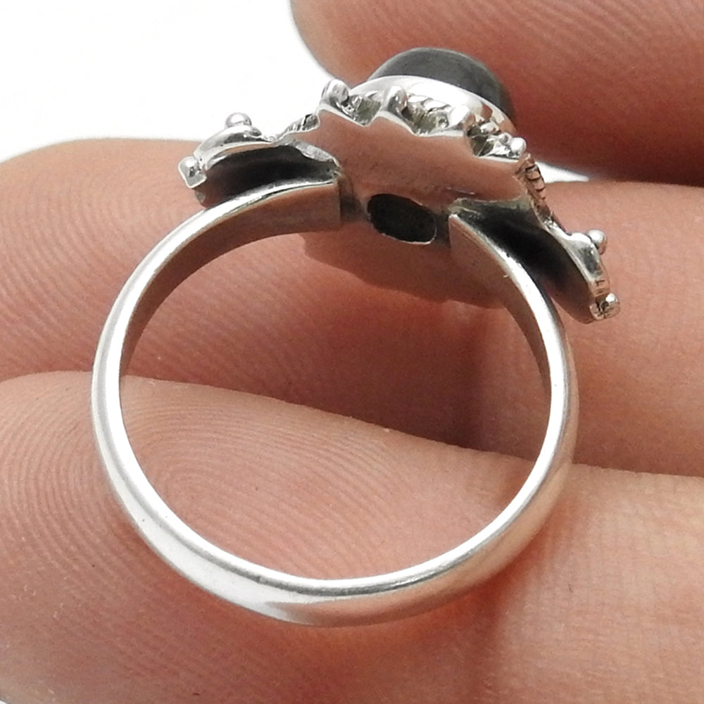 Labradorite Gemstone 925 Sterling Silver Statement Bezel Ring
