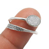 Sterling Silver Oval Druzy Gemstone Band Sister Promise Friend Gift Ring