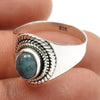 Solid 925 Sterling Silver Blue Tourmaline Gemstone Ring