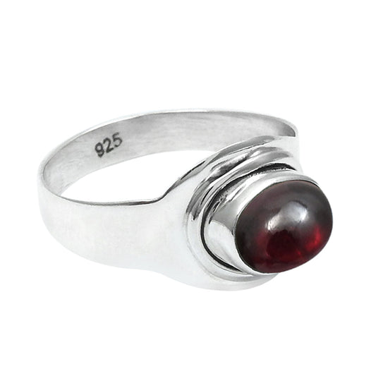 Sterling Silver Garnet Gemstone Band Best Sisters Gift Promise January Ring