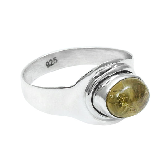 Natural Yellow Tourmaline 925 Sterling Silver Ring