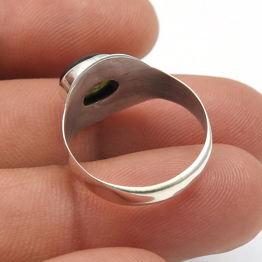 Natural Yellow Tourmaline 925 Sterling Silver Ring