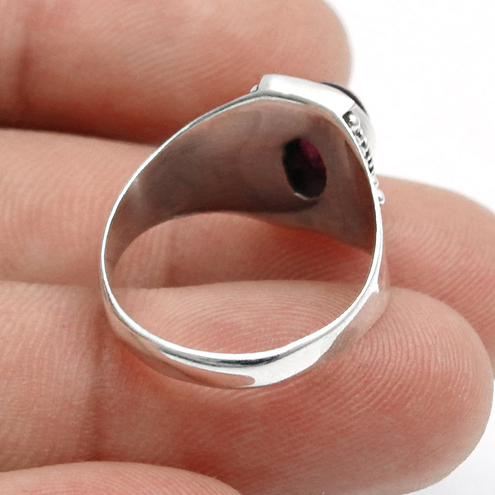 Tourmaline Gemstone 925 Sterling Silver Band Ring Jewelry