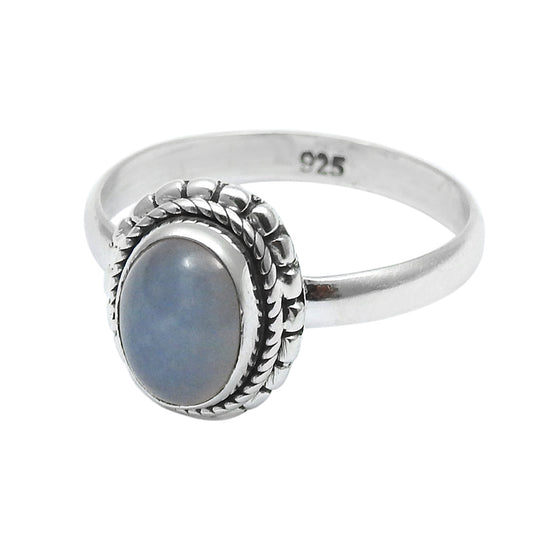 Natural Chalcedony Sterling Silver Sister Cocktail Statement Ethnic Ring