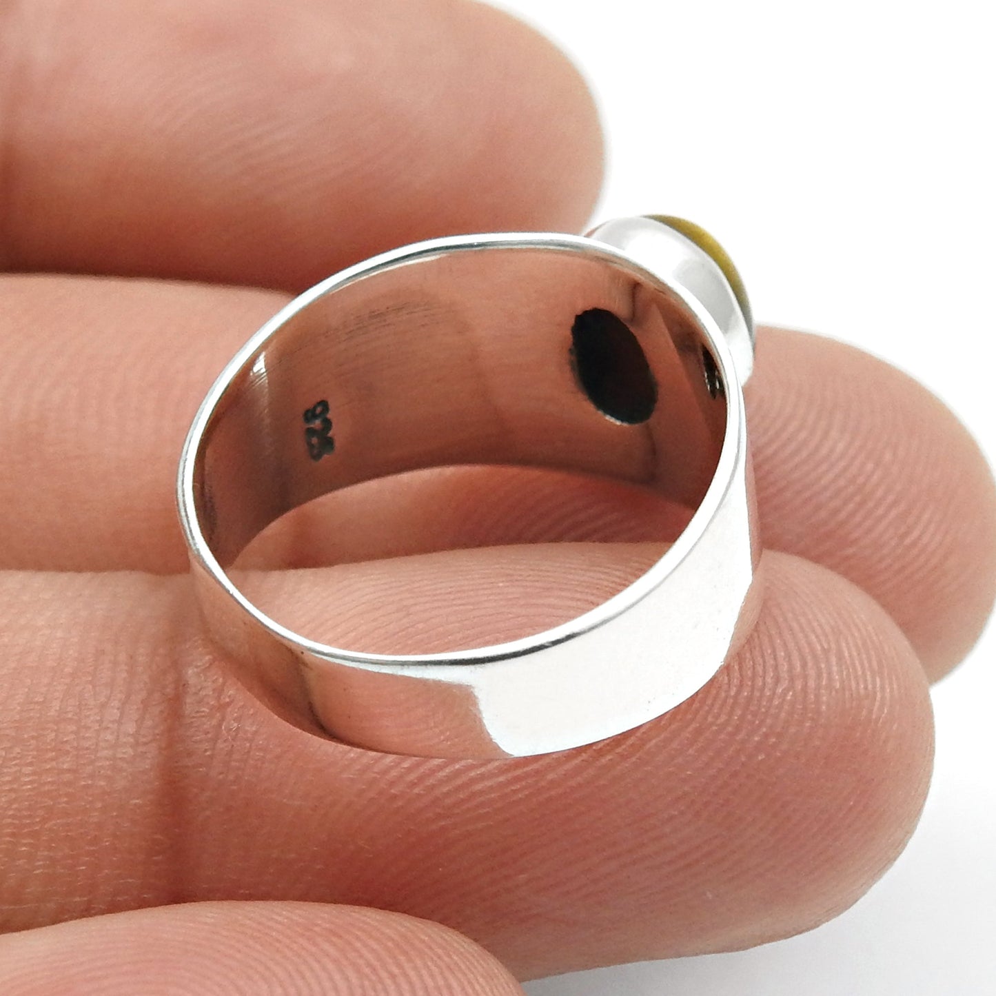 Natural Tiger's Eye Statement Cocktail Ring Jewelry Solid Sterling Silver