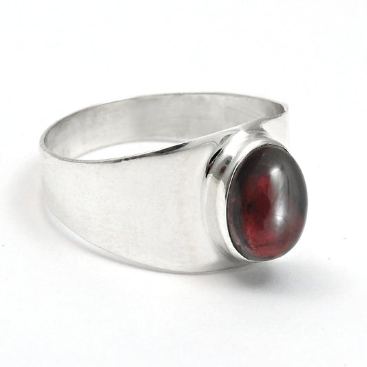 Oval Natural Garnet Cocktail Daughter Boho Ring Jewelry 925 Solid Silver