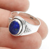 Natural Lapis Lazuli 925 Solid Silver Cocktail Wedding Wife Ring Jewelry