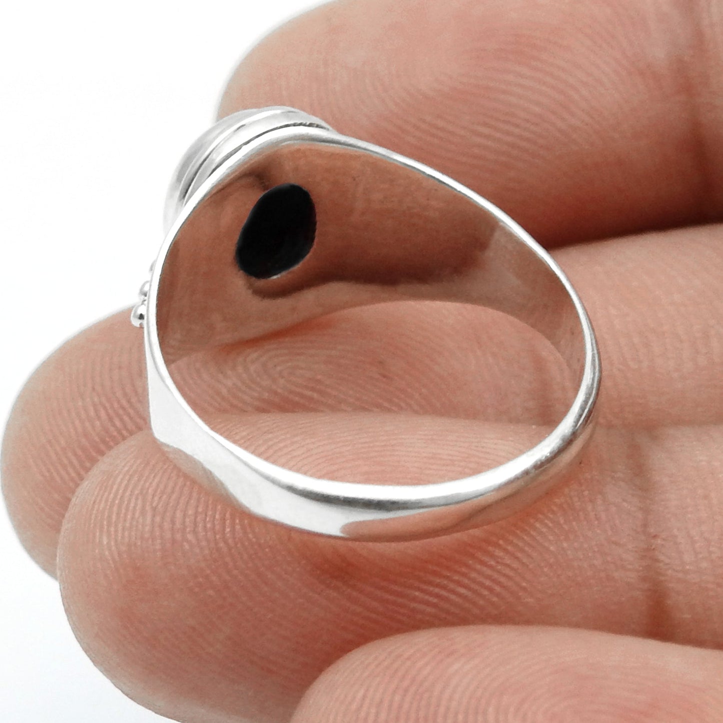 Natural Lapis Lazuli 925 Solid Silver Cocktail Wedding Wife Ring Jewelry