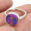 Woman Gift Natural Purple Copper Turquoise Solid 925 Sterling Silver Luxury Ring