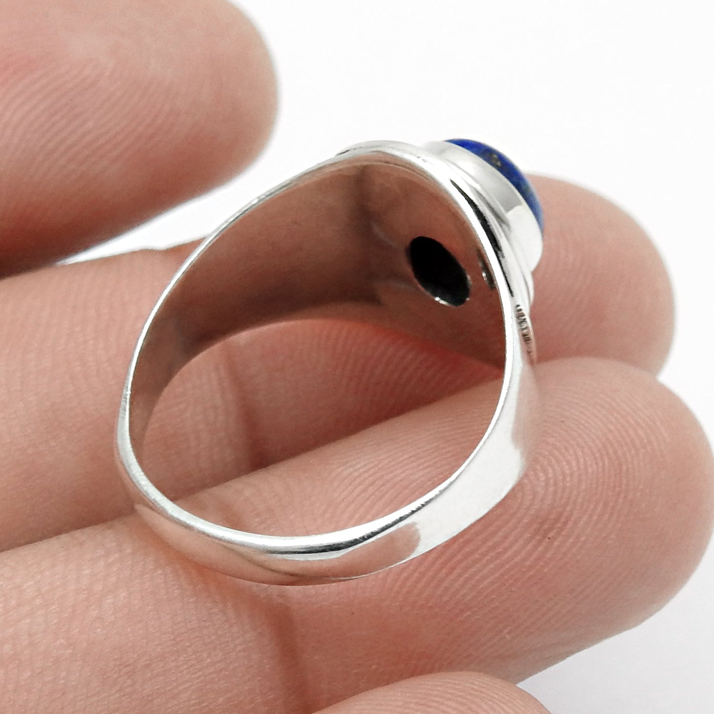 Natural Lapis Lazuli Solid Sterling Silver Cocktail Birthday Ring Jewelry