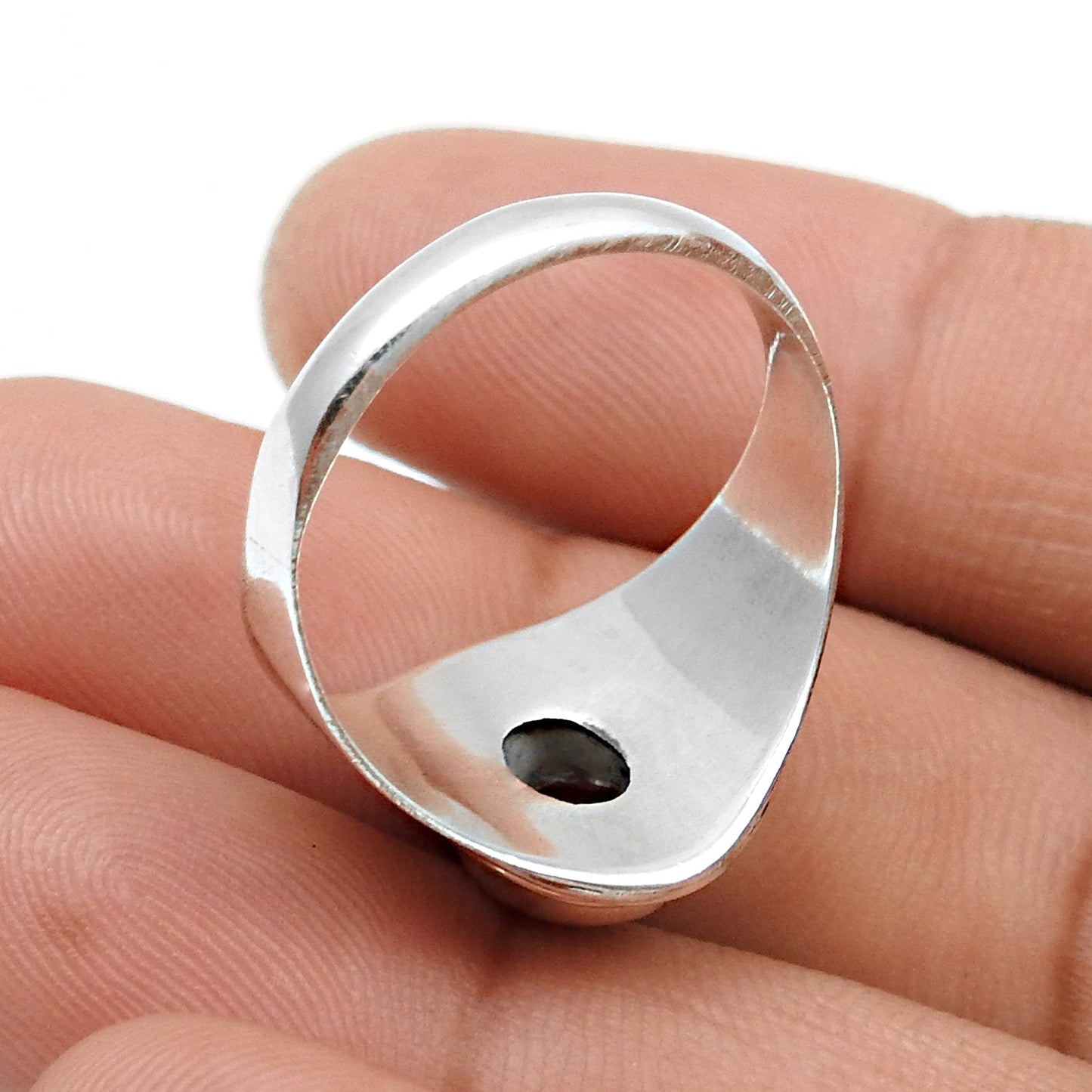 Oval Garnet Gemstone Art Deco Band Daughter Gift Ring Solid Sterling Silver