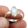 Marquise Natural Rainbow Moonstone 925 Solid Silver Band New Ring Jewelry