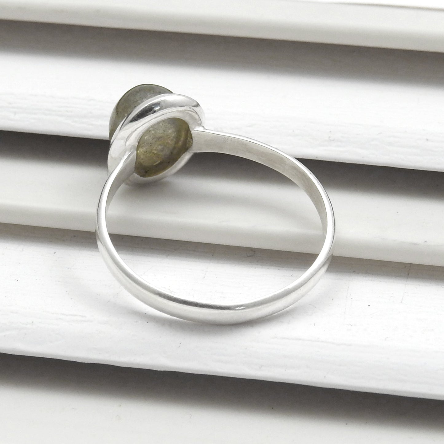 Labradorite Gemstone 925 Sterling Silver Bezel Band Ring Handmade Jewelry