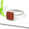 Women Gift Natural Carnelian 925 Sterling Silver Band Ring