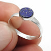 September Birth Stone Natural Lapis Lazuli Sterling Silver Band Ring