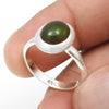Oval Black Opal Stone 925 Silver Bezel Handcrafted Cocktail Ring Jewelry