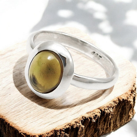 Christmas Gift Black Opal Stone 925 Silver Boho Cocktail Elegant Ring Jewelry