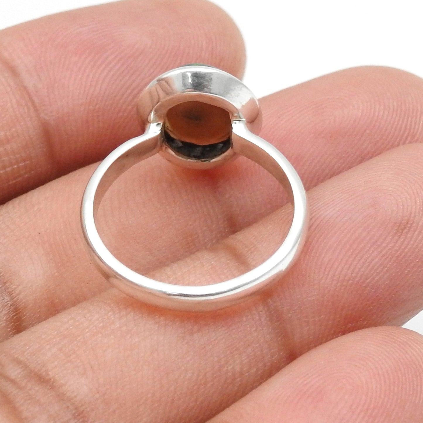 Oval Black Opal Stone Wife Birthday Band Anniversary Ring 925 Solid Silver