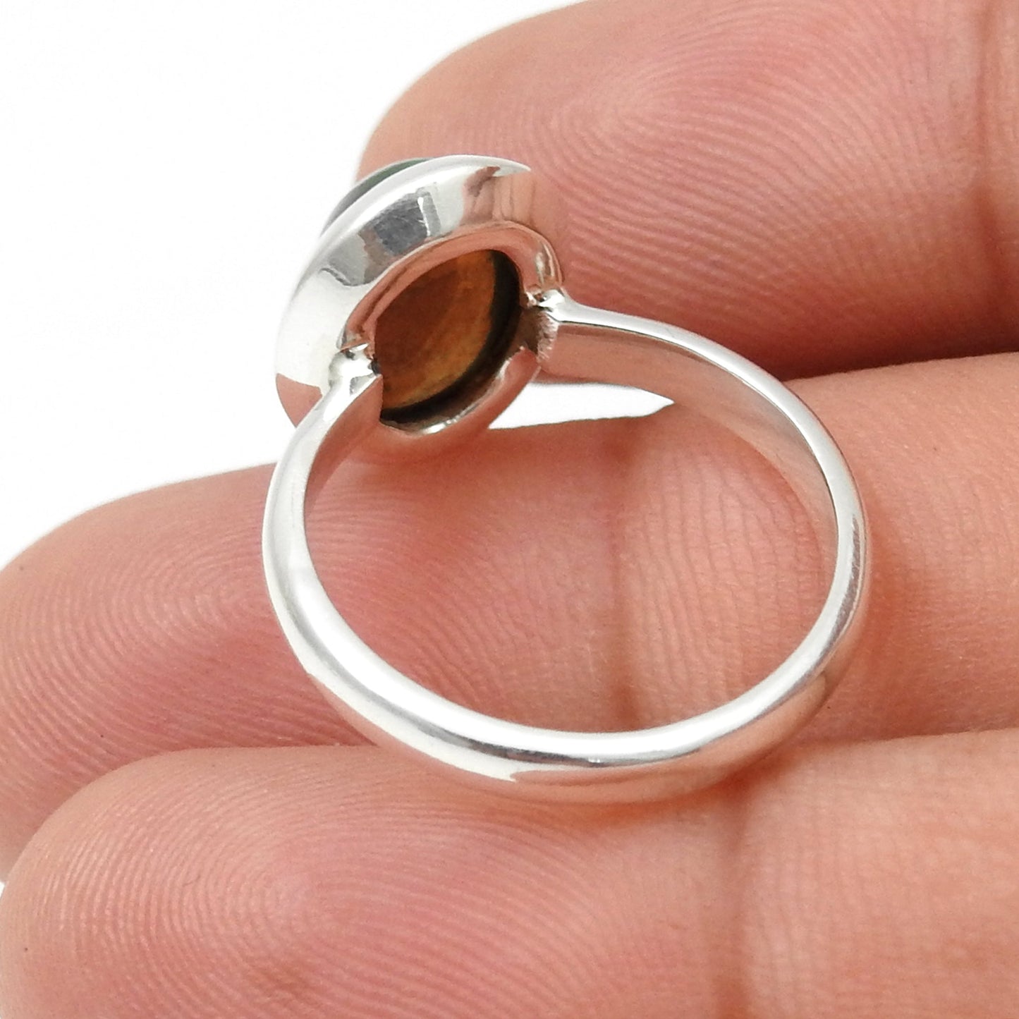 Black Opal Gemstone Statement Cocktail Bezel Ring Jewelry Solid Sterling Silver