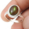 Oval Black Opal Gemstone Solid Sterling Silver Boho Statement Promise Band Ring